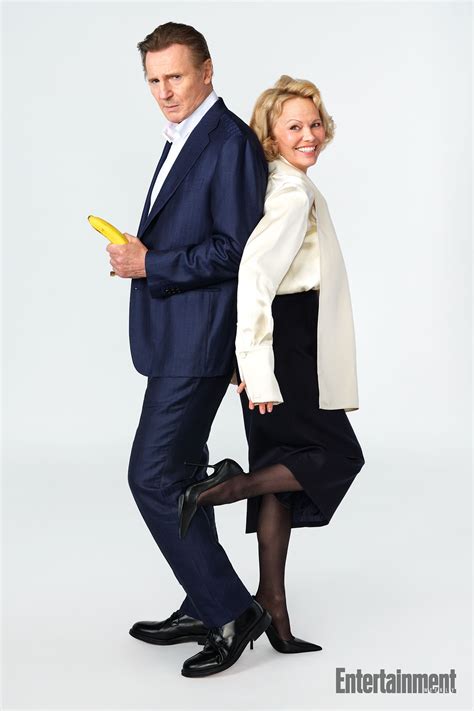 See 'The Naked Gun' stars Liam Neeson and Pamela Anderson cover shoot ...