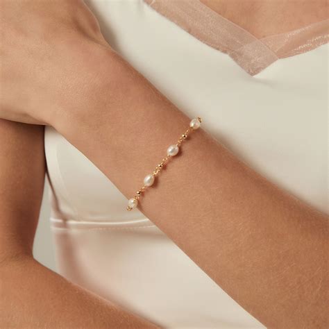 Dainty Natural Freshwater Pearl Bracelet,pearl Beaded Bracelet,gold ...