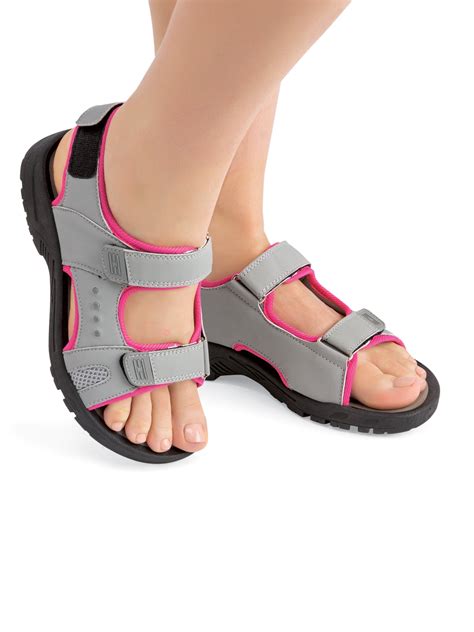 Collections Etc Adjustable Womens 3 Strap Sports Sandals - Adjustable ...