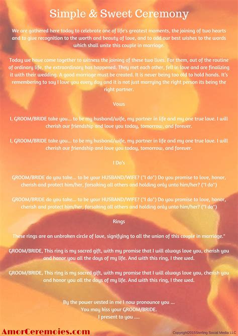 Wedding Ceremony Template For Officiant - Best Templates Resources
