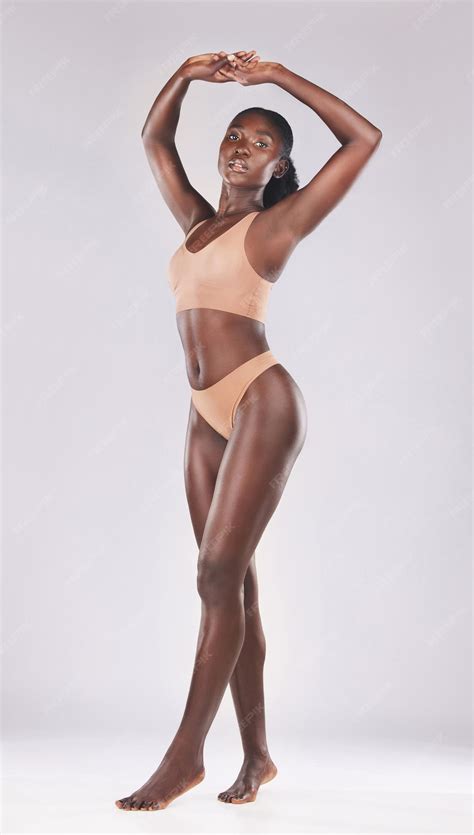 Premium Photo | Beauty body and underwear with a model black woman in ...