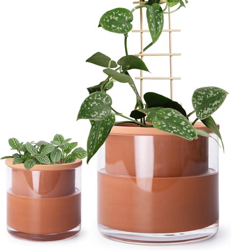 Amazon.com : Nuogo 9 Pcs Terracotta Self Watering Pot 4 Inch Self ...