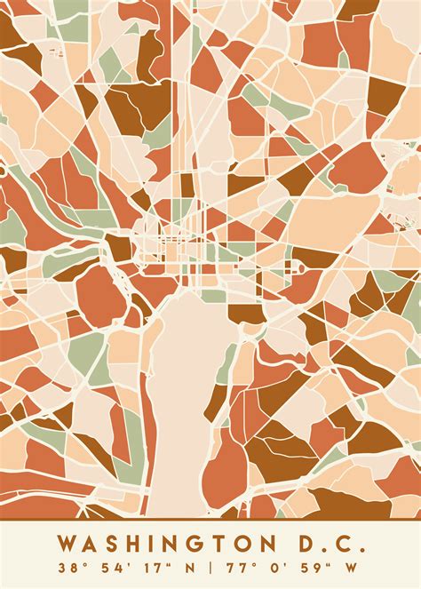 Abstract Washington DC City Map Poster | Poster Store AU