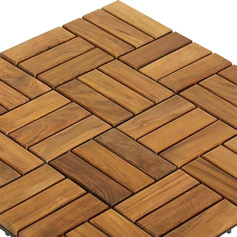 Bare Decor EZ-Floor Interlocking Flooring Tiles in Solid Teak Wood ...