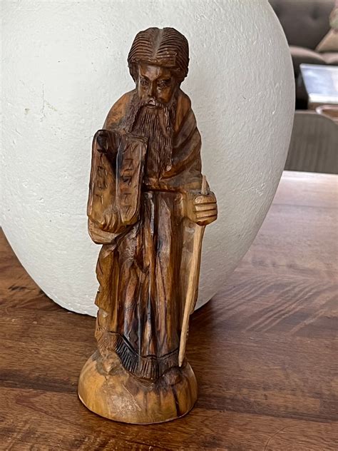 Moses With the 10 Commandments Olive Wood Statue 9in Tall - Etsy