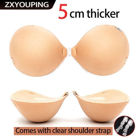 ZXYOUPING 5CM Thickened Nipple Tape Reusable Silicone invisible bra ...