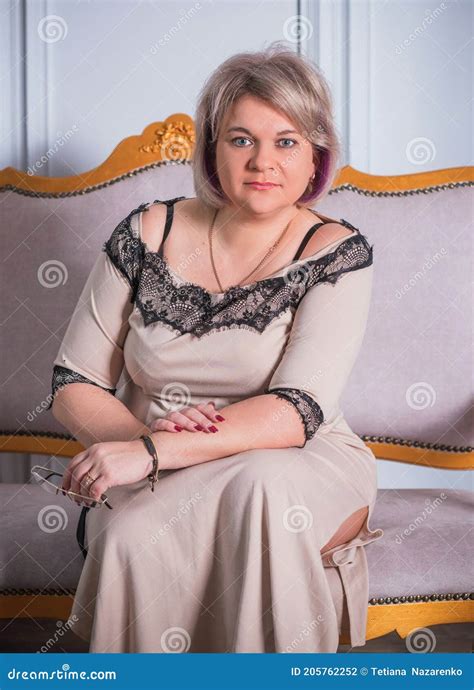 Nice Chubby Lady Portrait, Modern Woman Lifestyle Stock Photo - Image ...