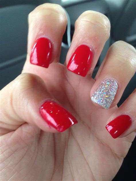 Best Red And Silver Nails With Flaim Stickers of all time