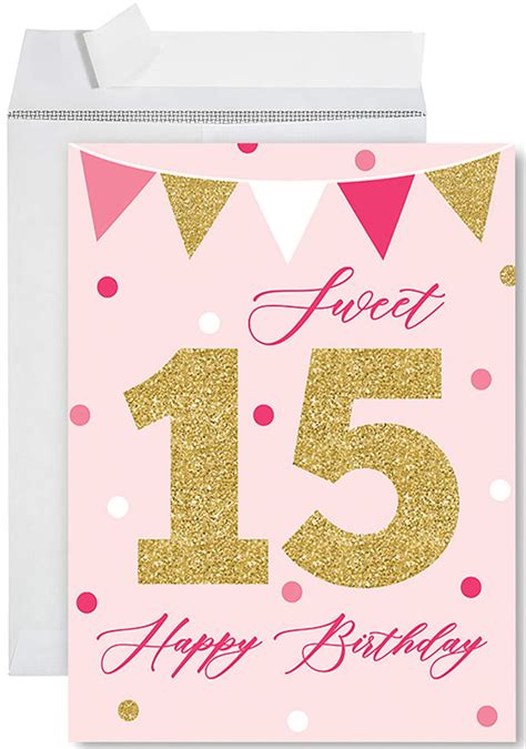 Sweet 15 Birthday Cards Happy 15th Birthday Watercolor Blue & Gold Boy