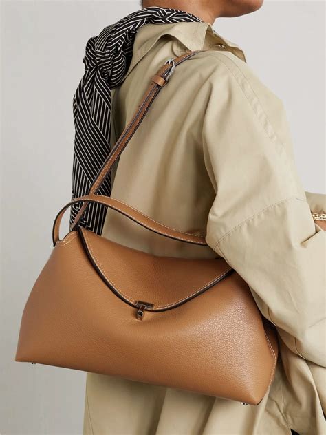 TOTEME T-Lock textured-leather shoulder bag | NET-A-PORTER
