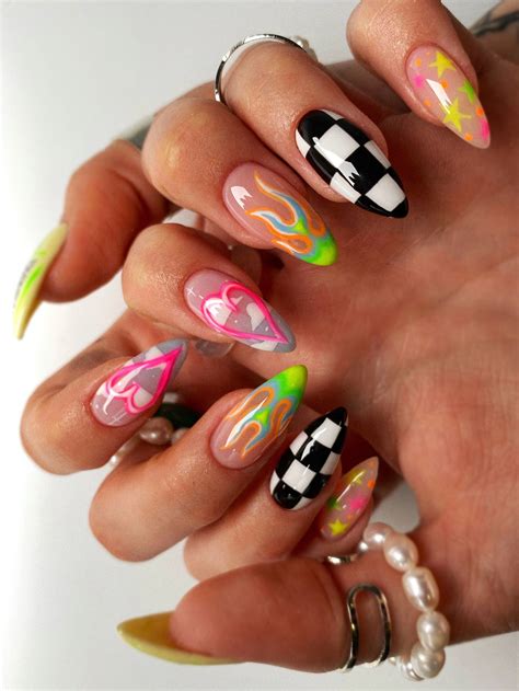 Just in! This unique Colorful Fun Press On Nails / Smile 24 pcs False ...