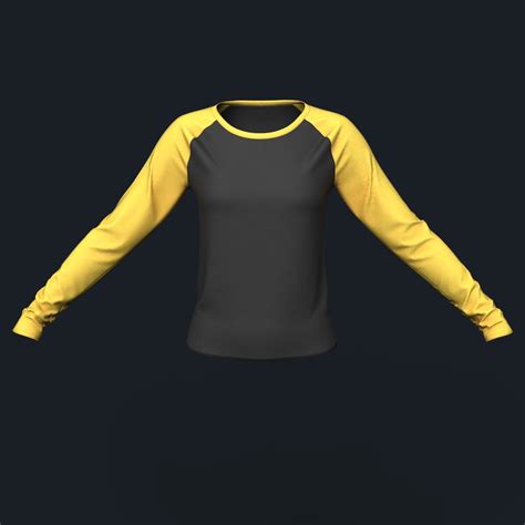 Black & Yellow Long Sleeve Raglan Shirt | Women Clothing models ...