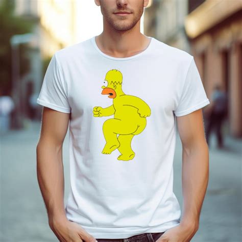 Homer Simpson Nude Funny Cartoon Shirt - Hersmiles