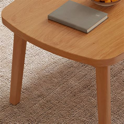 Simple Solid Wood Rectangular Coffee Table 4 Legs Folding Cocktail ...