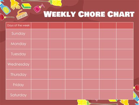 Blank Weekly Chore Chart Printable Templates | Printablee (2024)
