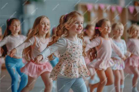 Cute little girls in a dancing class | Premium AI-generated image