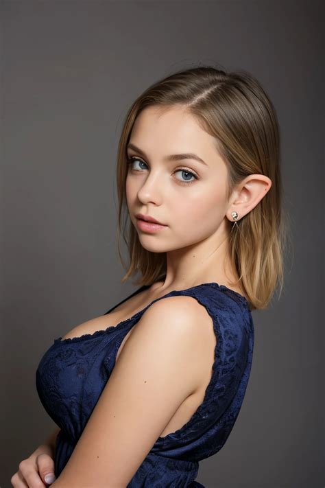 A woman in a blue dress posing for a photo - SeaArt AI