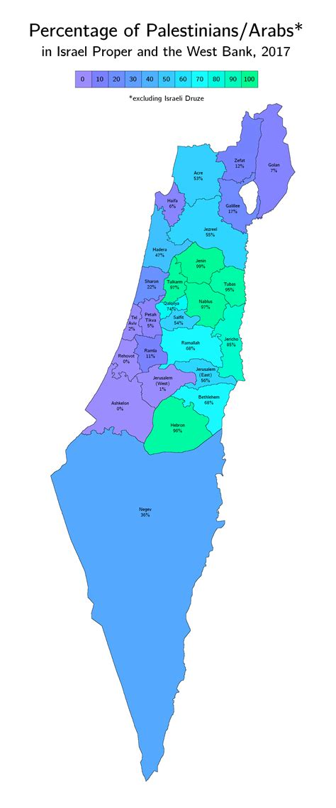 Map Of Arab Population In Israel