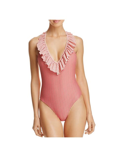 Tularosa Womens Maisie Printed Ruffled One-Piece Swimsuit - Walmart.com