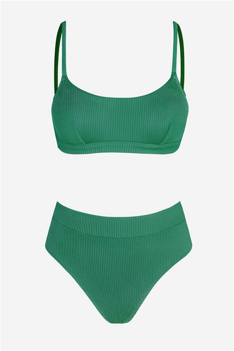Banded Bralette & High Waist Bikini Set