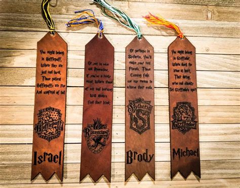 Real Leather Harry Potter personalized bookmark Gryffindor | Etsy