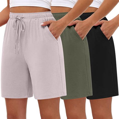 Neer 3 Pack Women's Bermuda Shorts, Jogger Yoga Sweat Walking Short ...