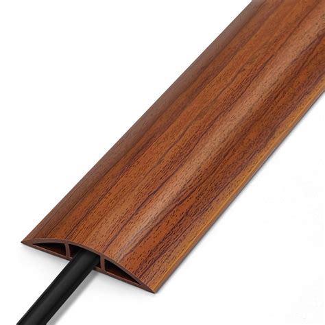 Floor Cord Cover 4FT, Wood Brown Cord Hider Floor, Soft PVC Cord ...