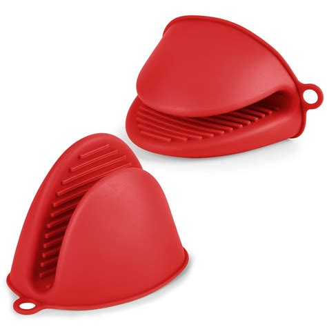 Amazon.com: AUAUY 1 Pair Mini Silicone Oven Mitts, Heat Resistant Pot ...