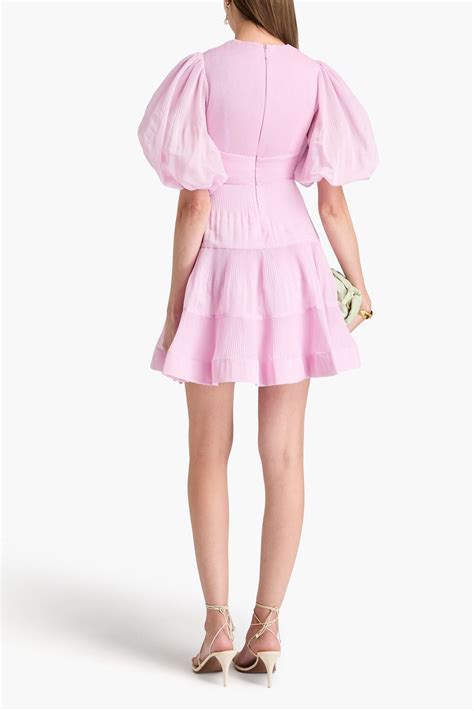 ZIMMERMANN Tiered plissé-organza mini dress | THE OUTNET