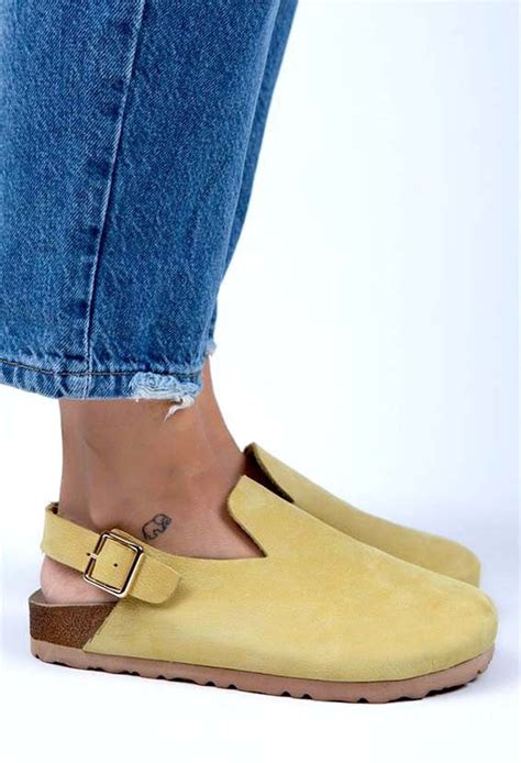 Suede Leather Backstrap Clog for Women, Handmade Buckled Strap Clogs ...