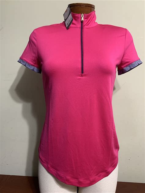 Fairway & Greene Callie ladies XS 1/4 Zip Pink Golf polo shirt NEW NWT ...