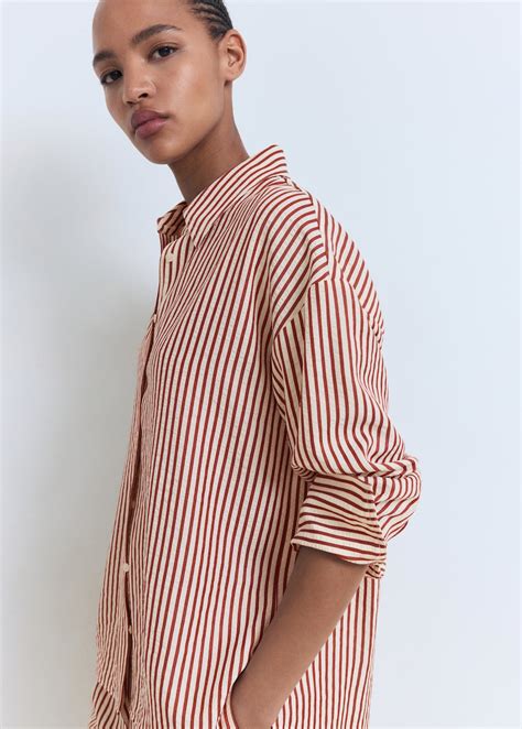 Striped straight shirt - Women | MANGO South Africa