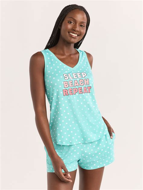 Joyspun Printed Tank Top and Shorts Pajama Set for Women Relaxed Fit ...