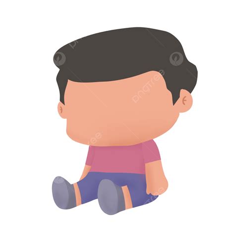 Sit Down Baby Kid Boy Flat Illustration, Baby, Boy, Kid PNG Transparent ...