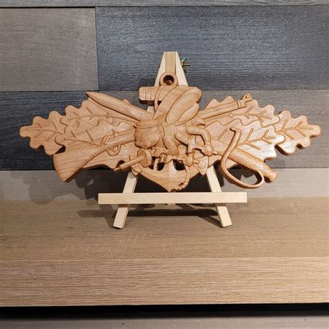 Navy Seabee Combat Warfare Specialist Insignia - Wood Carving - US Navy ...