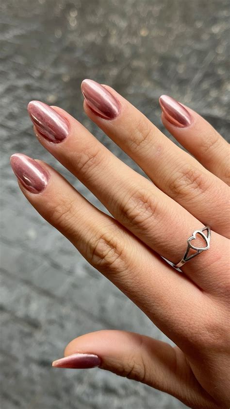 rose gold chrome | Stylish nails, Nail colors, Chrome nails designs
