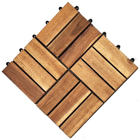 Interlocking Deck Tiles 1 Pack Sample Snap Together Wood Flooring ...