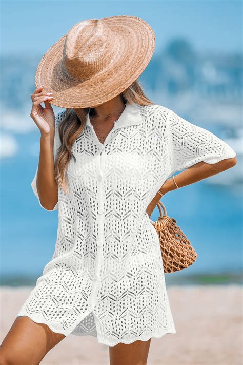 Scalloped Crochet Cover-Up Dress