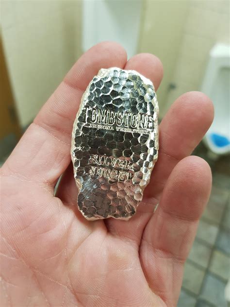 My newest pickup. 5 oz Tombstone silver nugget made by Scottsdale mint ...