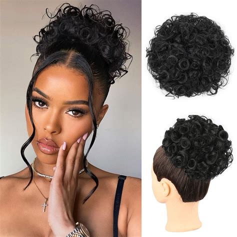 Amazon.com : Oseti 1PCS Messy Bun Hair Piece Large Black Hair Buns Hair ...