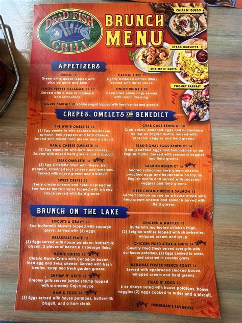 Menu at Dead Fish Grill restaurant, Belton