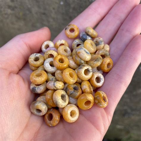 10 Mexican Agate Gemstone Dreadlock Beads - Hair Jewelry for Dreadlocks ...