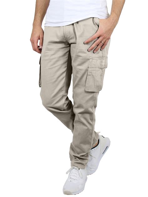 Slim Khaki Cargo Pants For Men