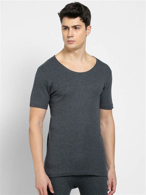 Buy Jockey Men Solid Round Neck Short Sleeeves Thermal T Shirt 2400 ...