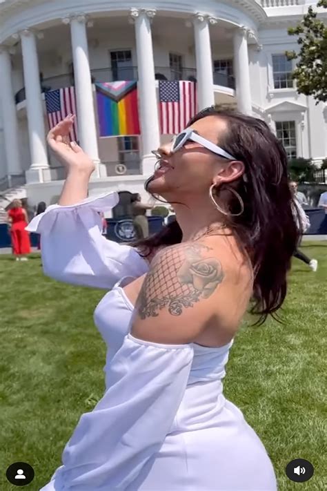 Rose Montoya exposes breasts during White House Pride party after meeting Biden