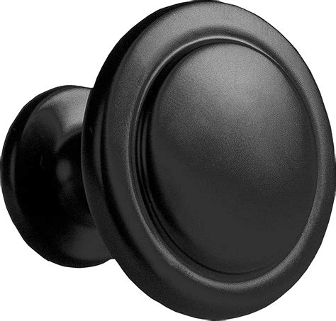 Ilyapa 25 Pack 1 1/4 Inch Round Kitchen Cabinet Knobs, Flat Black Round ...