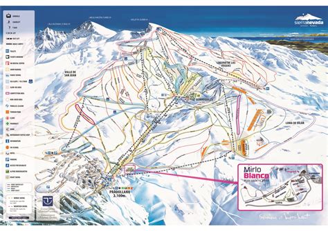 Plan des Pistes et Sentiers de randonnées de Sierra Nevada