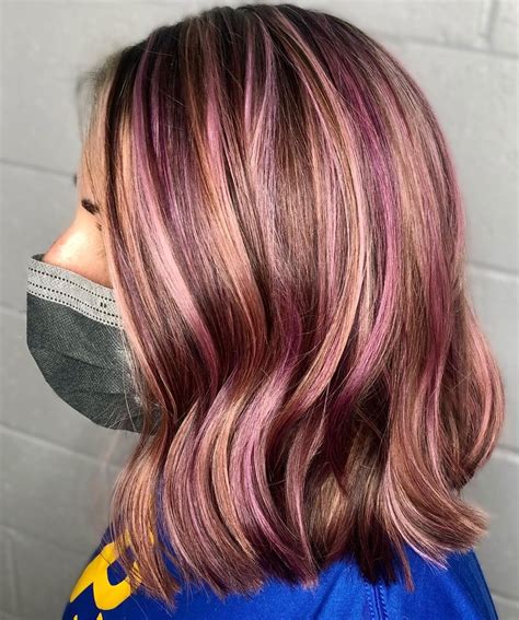40 Trendy Hairstyles with Purple Highlights - Hair Adviser
