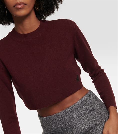 Cropped cashmere wool sweater in red - Patou | Mytheresa