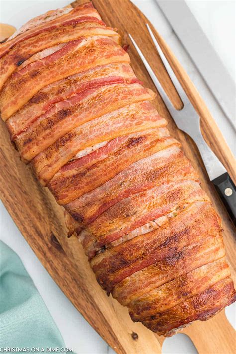 Bacon Wrapped Pork Loin - christmasonadime.com